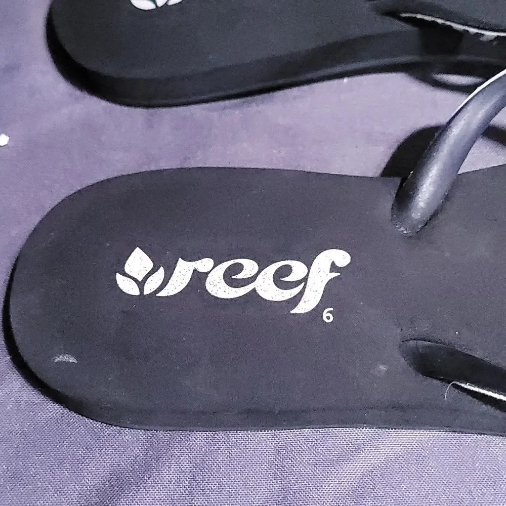 Reef Stargazer Luxe Black Zebra Thong Sandal Womens 6